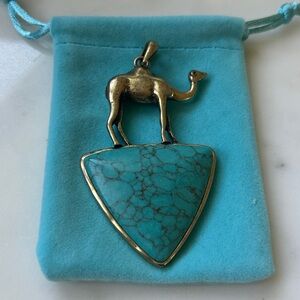 Turquoise Pendant with‎ Camel Design